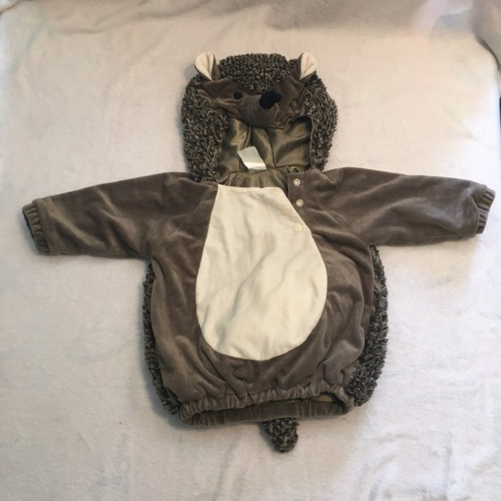 Target Costume Toddler 12-18M Brown Excellent Plush Faux Fur Hedgehog Hooded